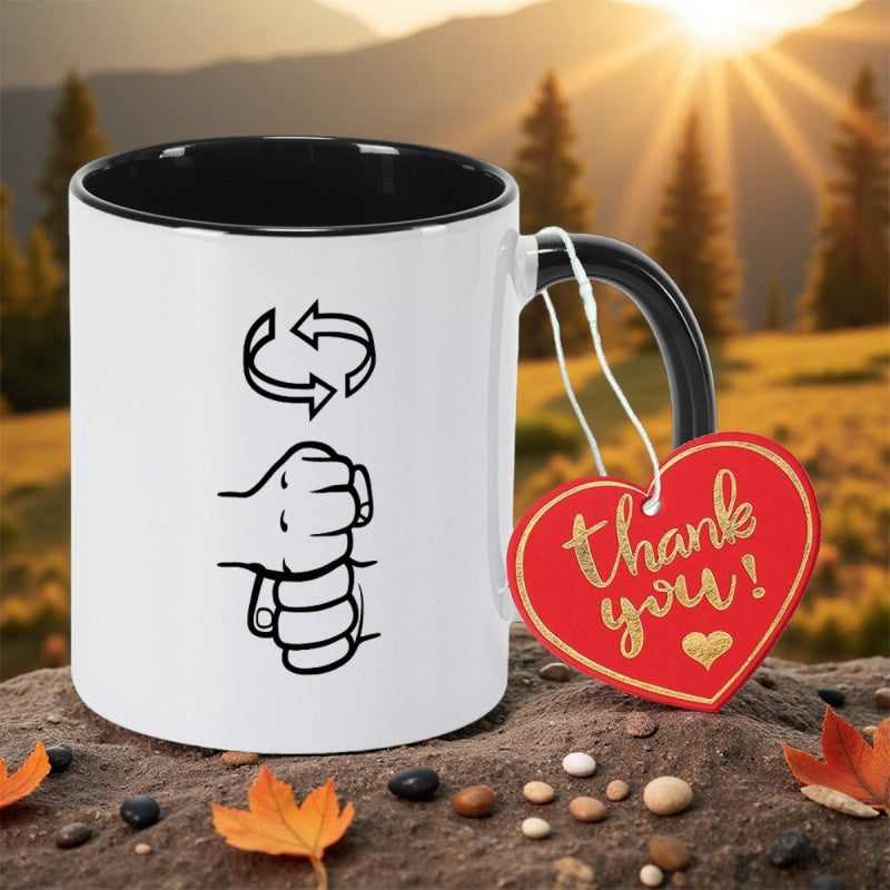 Tailorly Black Accent 11 oz Mug - asl sign