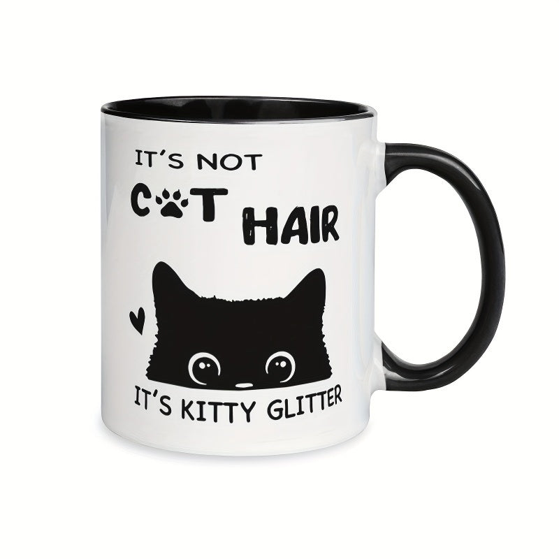 Tailorly Black Accent 11 oz Mug - cat illustration
