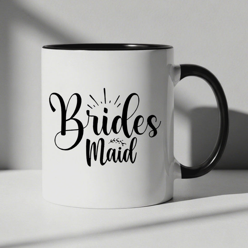 Tailorly Black Accent 11 oz Mug - brides calligraphy text