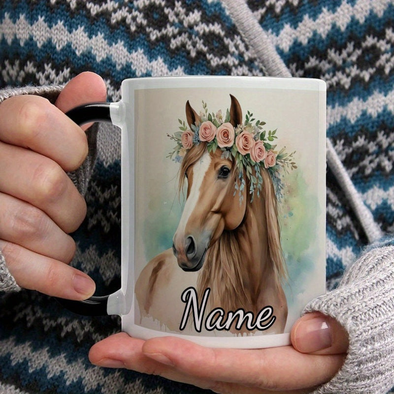 Tailorly Black Accent 11 oz Mug - watercolor style cute cartoon anime