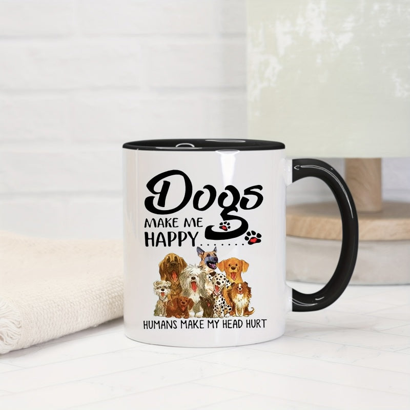 Tailorly Black Accent 11 oz Mug - 1 coffee cup 11oz ceramic coffee cup water cup drinking utensils birthday gifts holiday gifts thanksgiving gifts