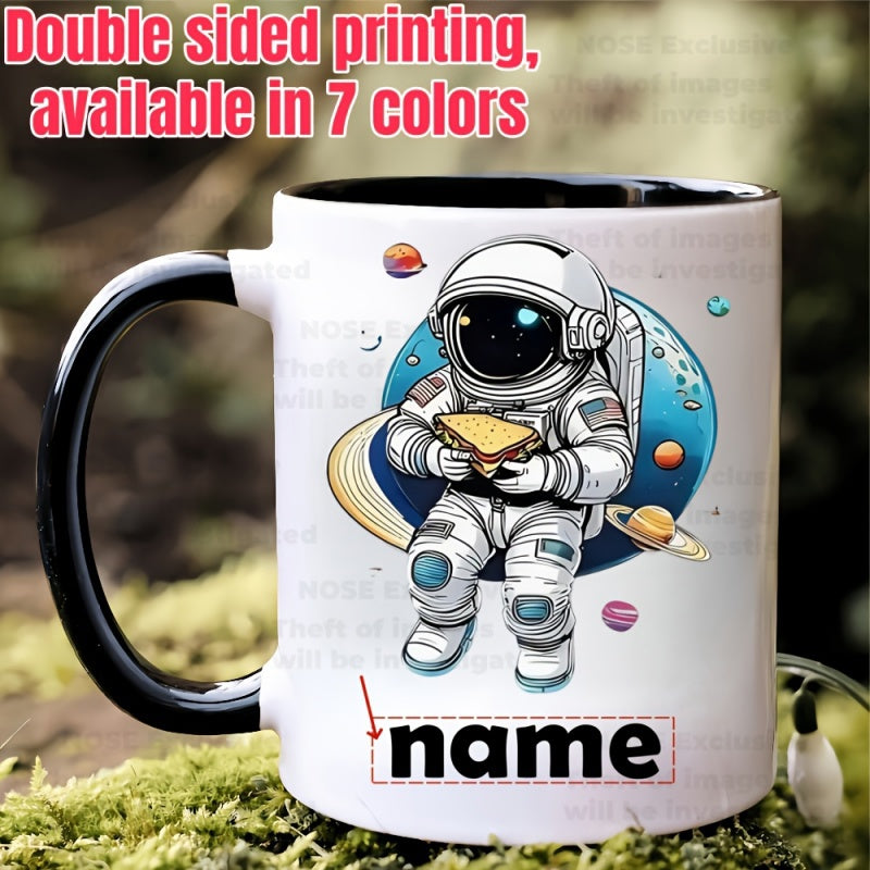 Tailorly Black Accent 11 oz Mug - astronaut theme