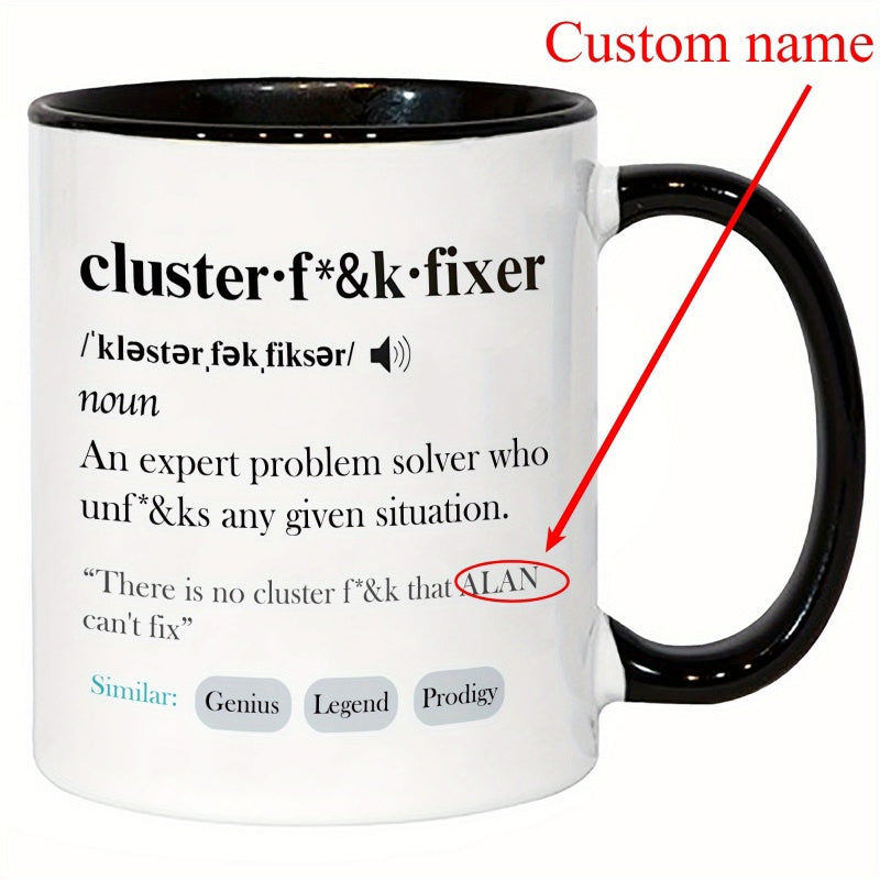 Tailorly Black Accent 11 oz Mug - your own text
