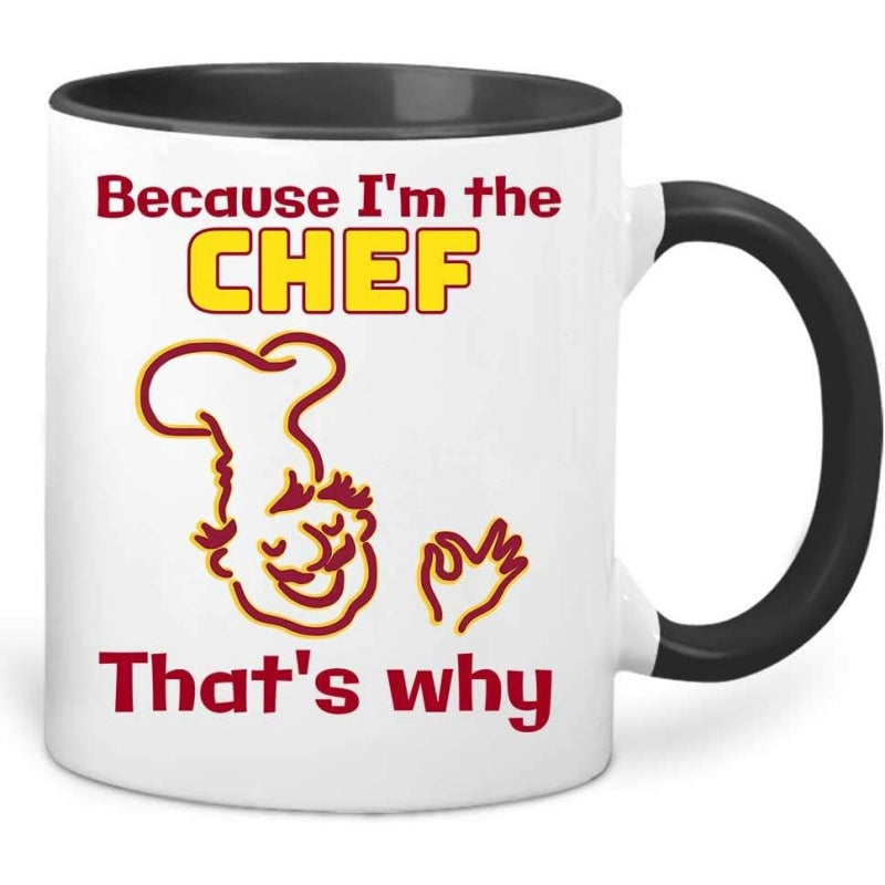 Tailorly Black Accent 11 oz Mug - funny im thats why coffee mug with chef