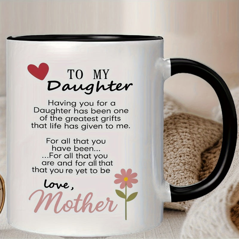 Tailorly Black Accent 11 oz Mug - a poem and "to my daughter" text