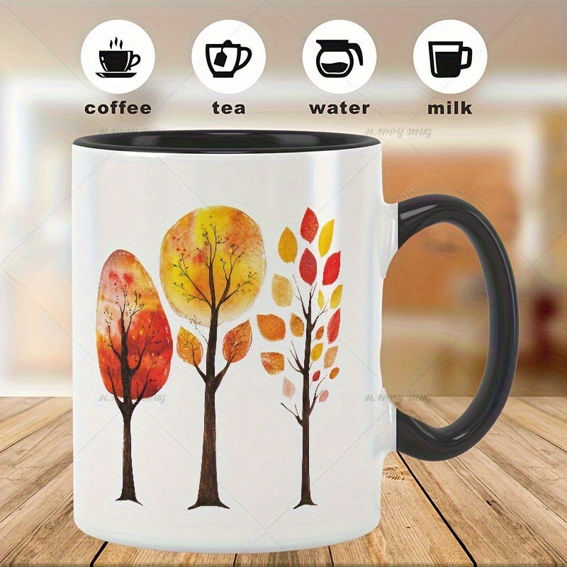 Tailorly Black Accent 11 oz Mug - 11 ounces coffee mug stylish large capacity needle inspired cup affordable pen holder practical iced americano whiskey