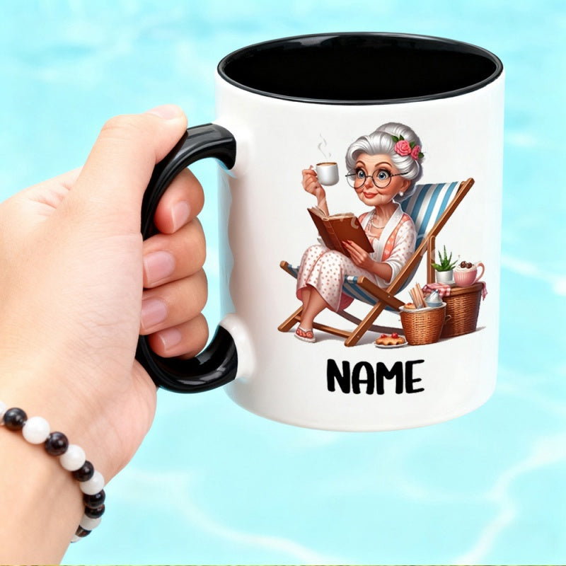 Tailorly Black Accent 11 oz Mug - grandma themed design