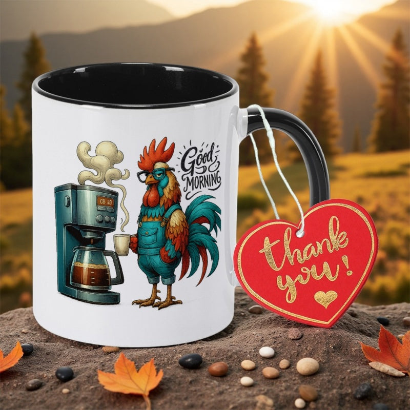 Tailorly Black Accent 11 oz Mug - with print11oz 350mlcoffee cup ceramic coffee mug fathers day gift housewarming gift birthday gift collectible gift