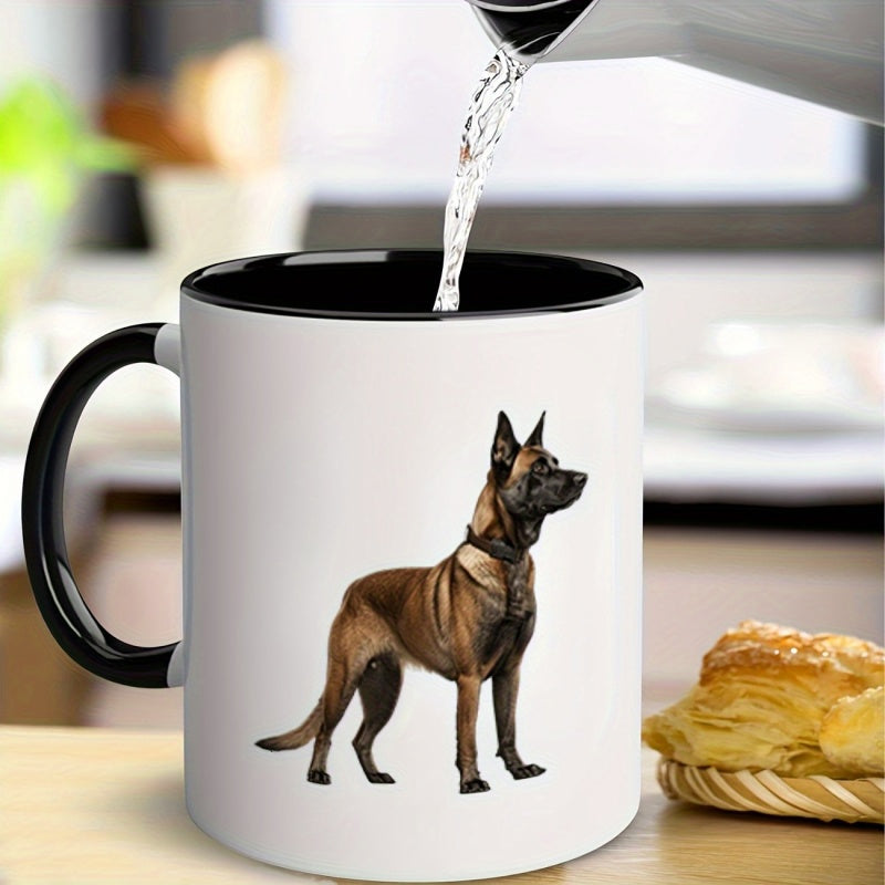 Tailorly Black Accent 11 oz Mug - realistic belgian malinois dog