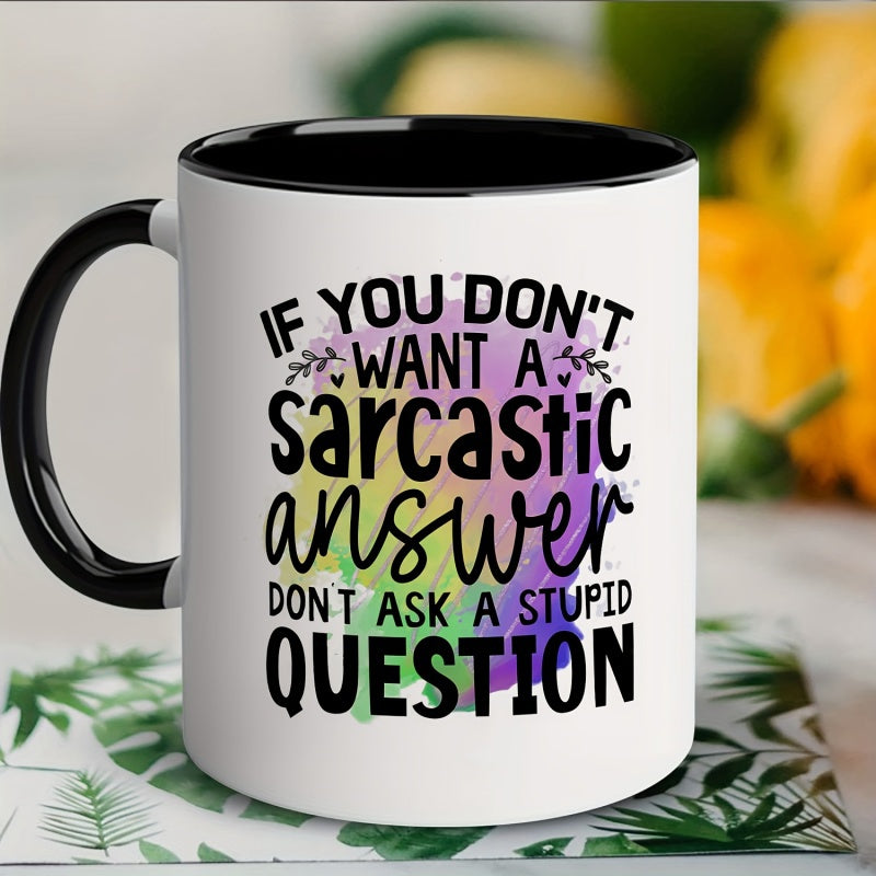 Tailorly Black Accent 11 oz Mug - 1pc 11 ounces ceramic mugs cups coffee mugs are perfect gifts for friends anniversary celebrations gifts for friends