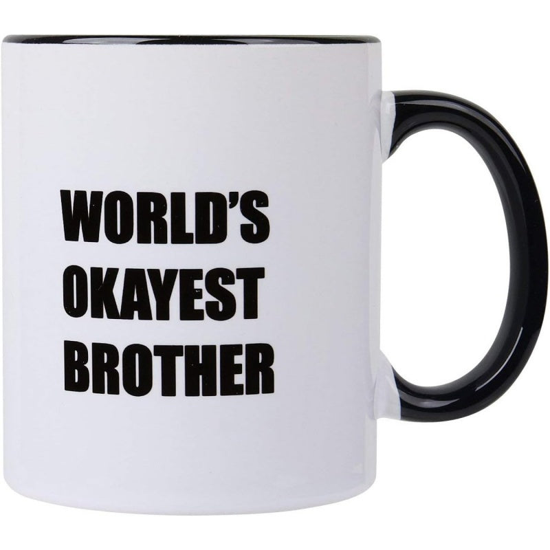 Tailorly Black Accent 11 oz Mug - worlds brother coffee mugs birthday thank you christmas gifts from sister