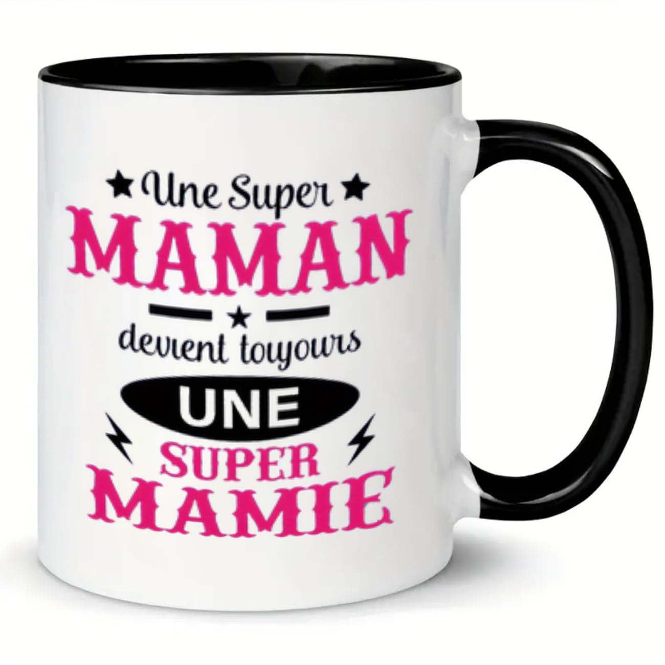 Tailorly Black Accent 11 oz Mug - item picture 1 maman coffee mug 11oz ceramic coffee cups with water cups drinkware birthday gifts holiday
