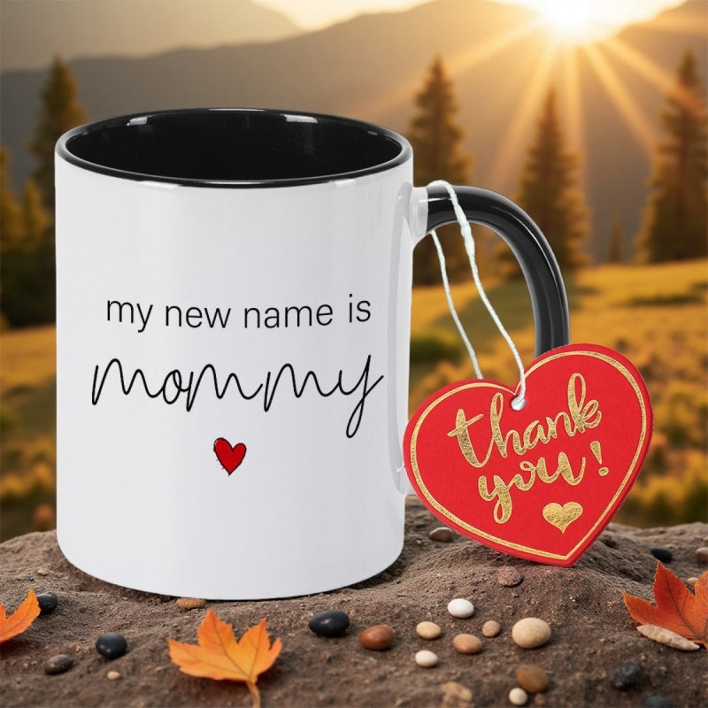 Tailorly Black Accent 11 oz Mug - my is daddy print vintage style