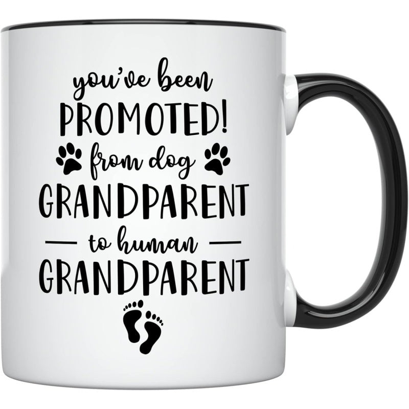 Tailorly Black Accent 11 oz Mug - coffee mug text related to grandparents pregnancy announcement