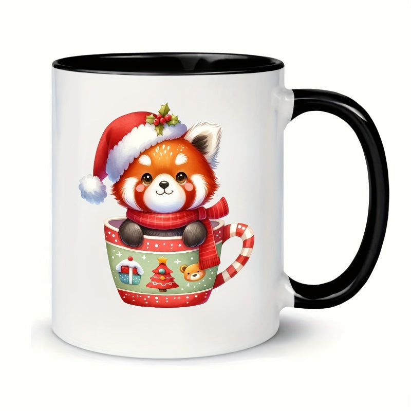 Tailorly Black Accent 11 oz Mug - festive red double sided print