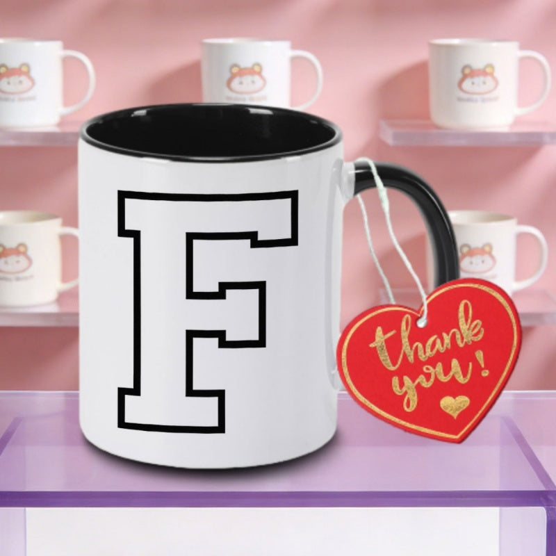 Tailorly Black Accent 11 oz Mug - f letter logo