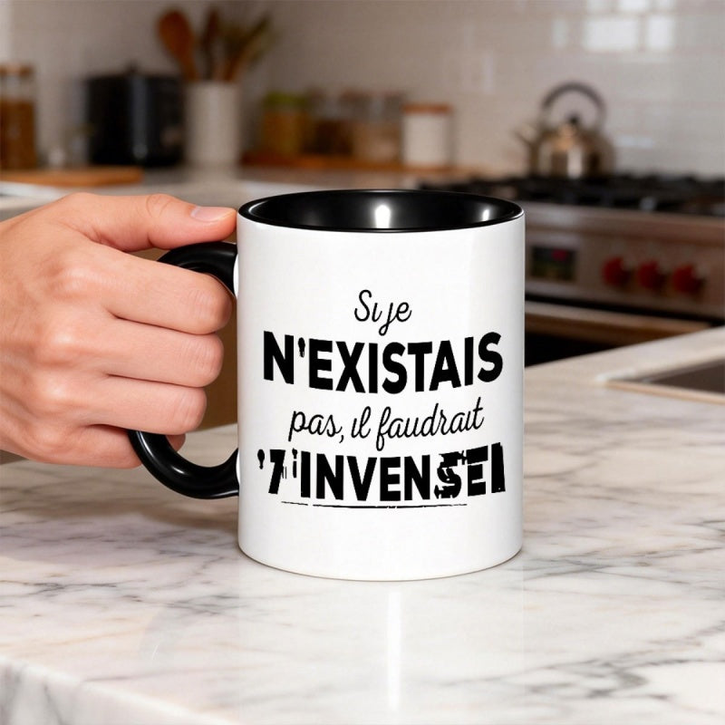 Tailorly Black Accent 11 oz Mug - single tea cup 1pc french text coffee mug featuring a french suitable for an 11oz ceramic insulated cup reusable for