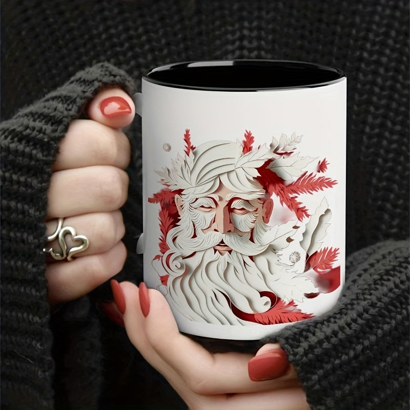 Tailorly Black Accent 11 oz Mug - 1pc ceramic coffee mug double sided print durable safe reusable hand wash microwave dishwasher safe perfect unisex gift