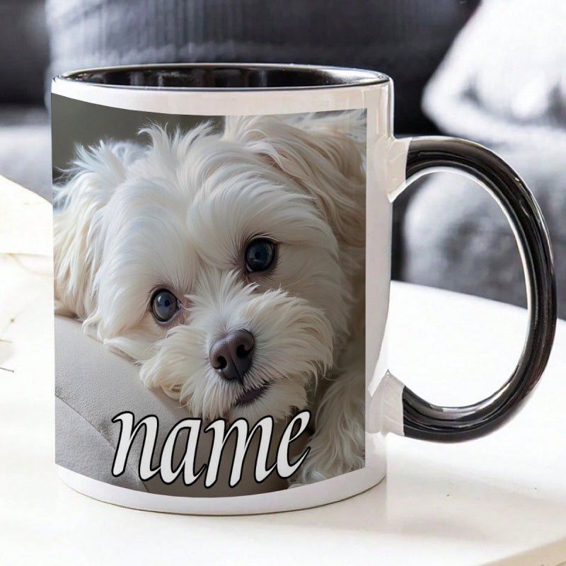 Tailorly Black Accent 11 oz Mug - cute cartoon anime with name personalization