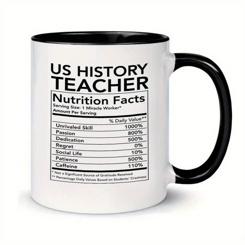 Tailorly Black Accent 11 oz Mug - humorous us design with funny facts