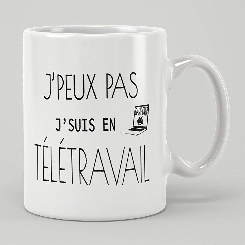 Tailorly White Ceramic 11 oz Mug - Minimalist Line Drawing Of A Portable Computer With Gaming Screen Display Laptop