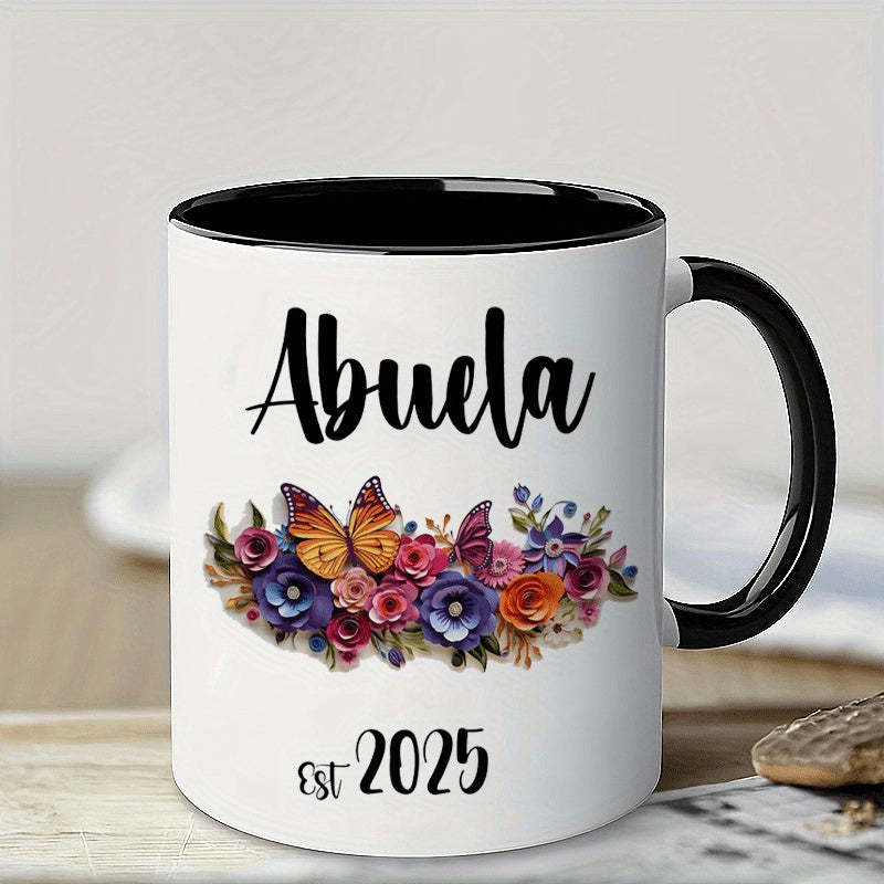 Tailorly Black Accent 11 oz Mug - vibrant floral