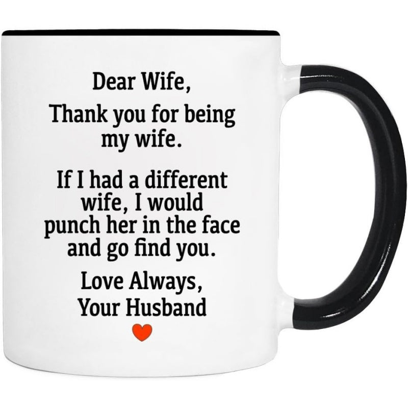 Tailorly Black Accent 11 oz Mug - romantic message