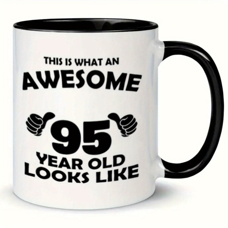 Tailorly Black Accent 11 oz Mug - 95 year 11 ounces ideal holiday present birthday gift christmas surprise summer keepsake great for christmas