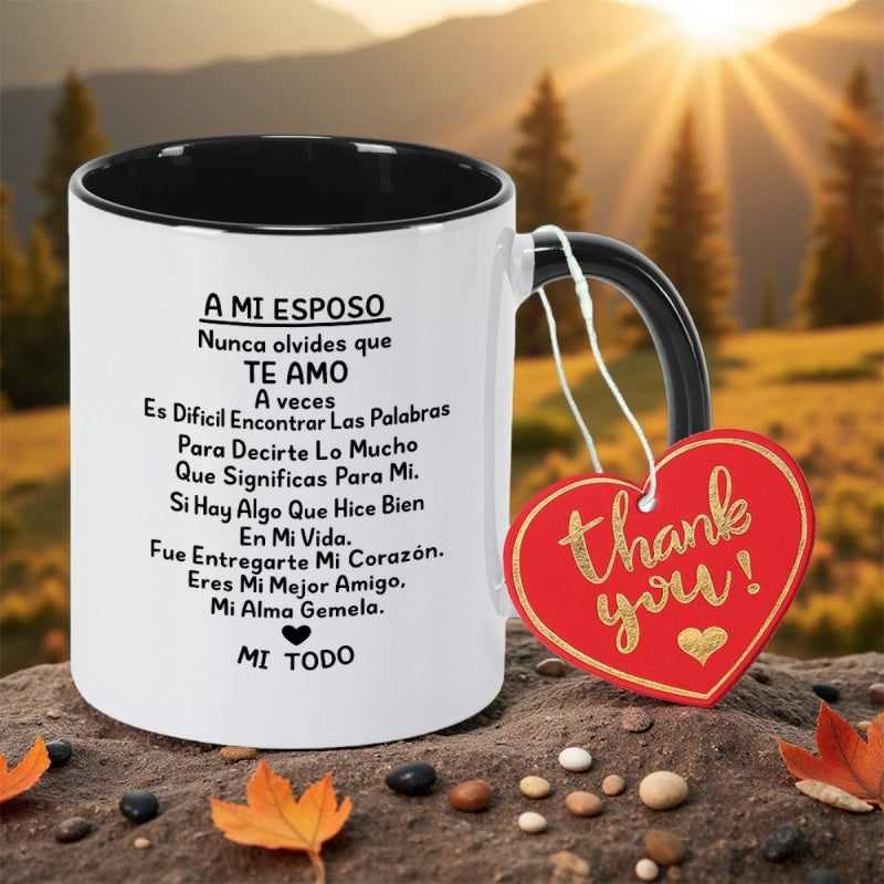 Tailorly Black Accent 11 oz Mug - love gift for your husband
