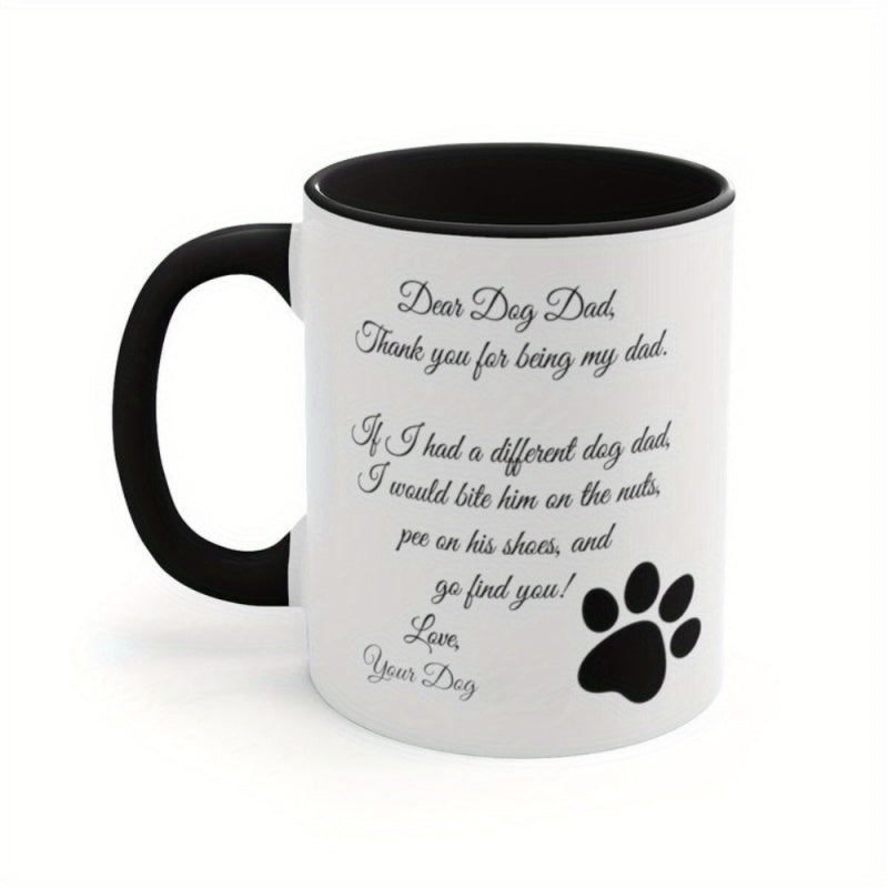 Tailorly Black Accent 11 oz Mug - dog dad text