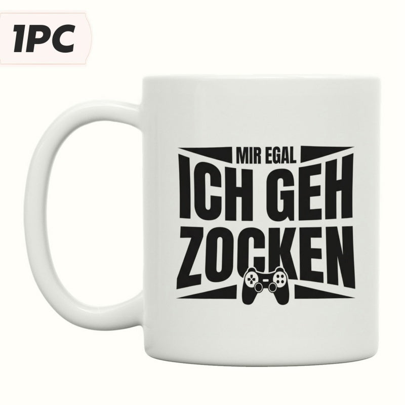 Tailorly White Ceramic 11 oz Mug - Classic Video Game Controller Icon With Sharp Geometric Borders On Ceramic Controller