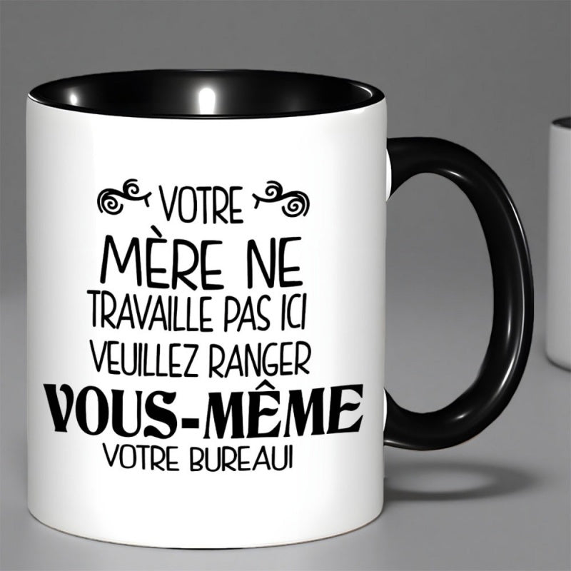 Tailorly Black Accent 11 oz Mug - french saying