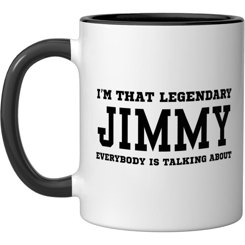 Tailorly Black Accent 11 oz Mug - i am the famous that everyone is discussing text