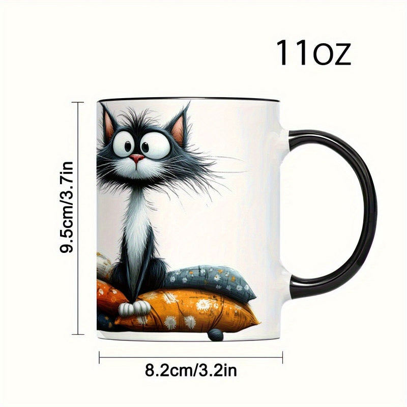 Tailorly Black Accent 11 oz Mug - bread and carrot illustrations