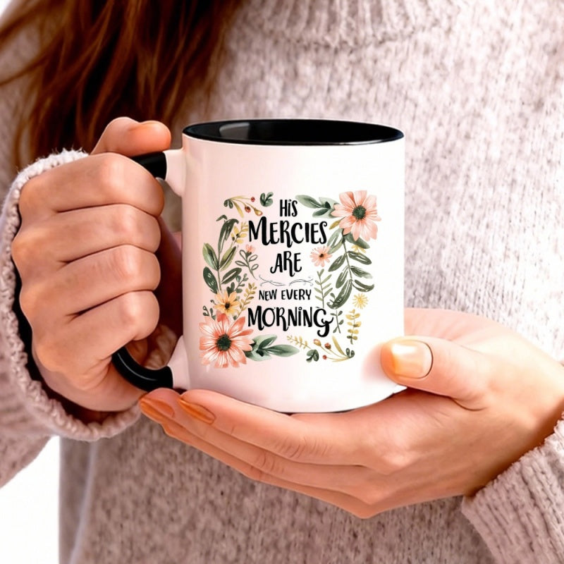 Tailorly Black Accent 11 oz Mug - his mercies are new