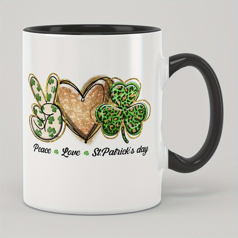 Tailorly Black Accent 11 oz Mug - shamrock design