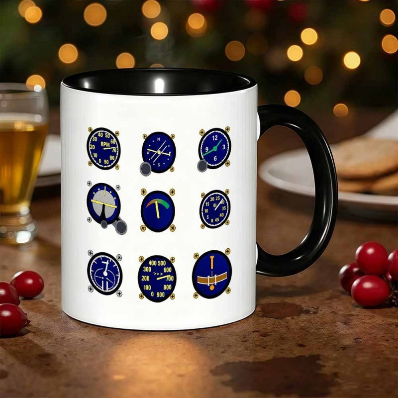 Tailorly Black Accent 11 oz Mug - novelty dashboard gauges