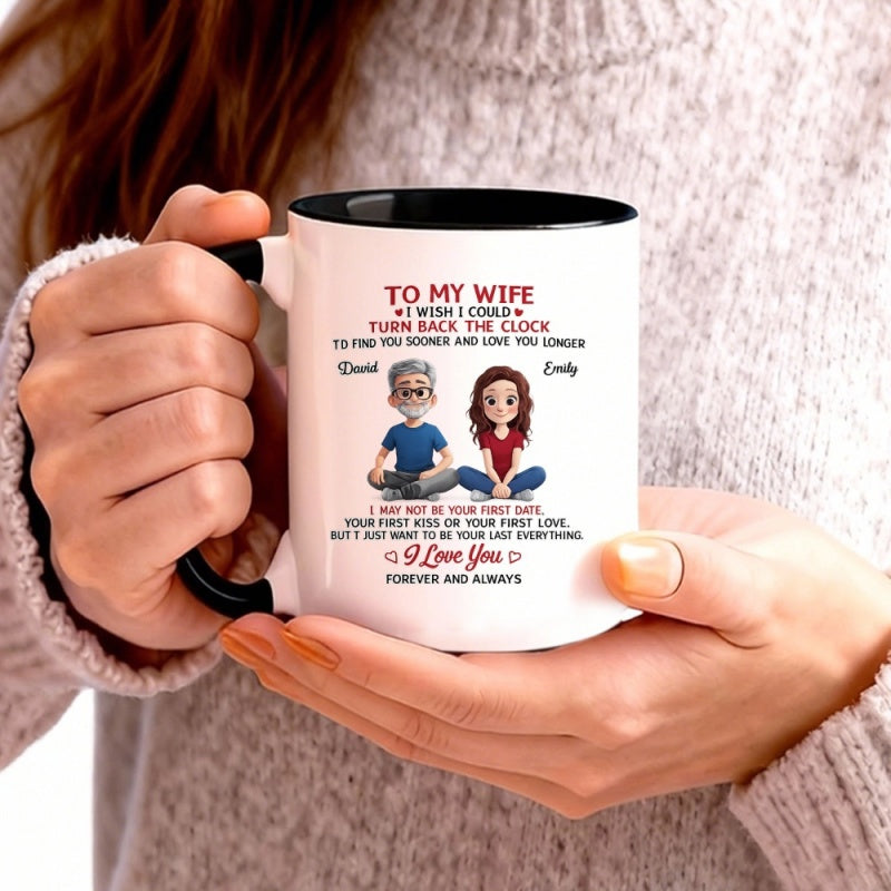 Tailorly Black Accent 11 oz Mug - custom coffee mug 11oz personalized tea cup for my wife unique valentines day gifts for men and