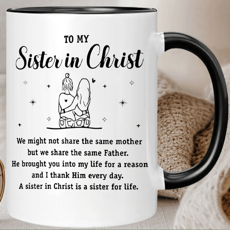 Tailorly Black Accent 11 oz Mug - us02 103 11oz ian sister ceramic coffee mug reusable insulated multipurpose religious gift cup with hand wash only to