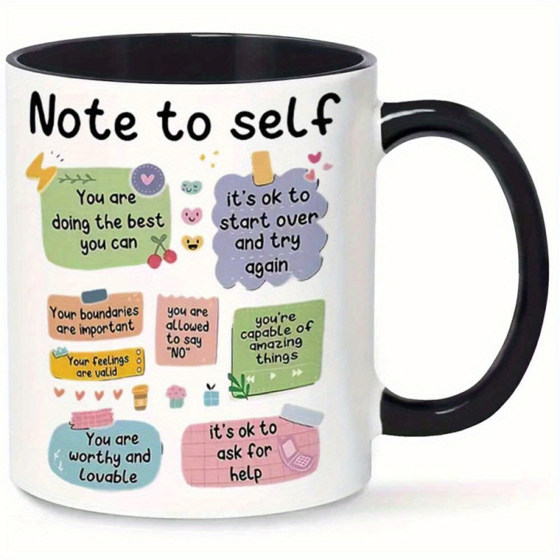 Tailorly Black Accent 11 oz Mug - motivational quotes colorful sticky