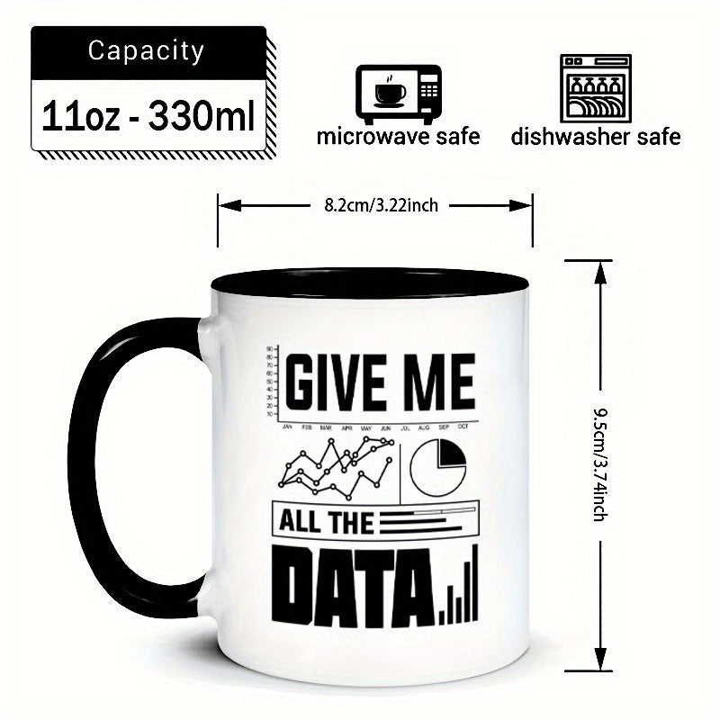 Tailorly Black Accent 11 oz Mug - give me all the data text
