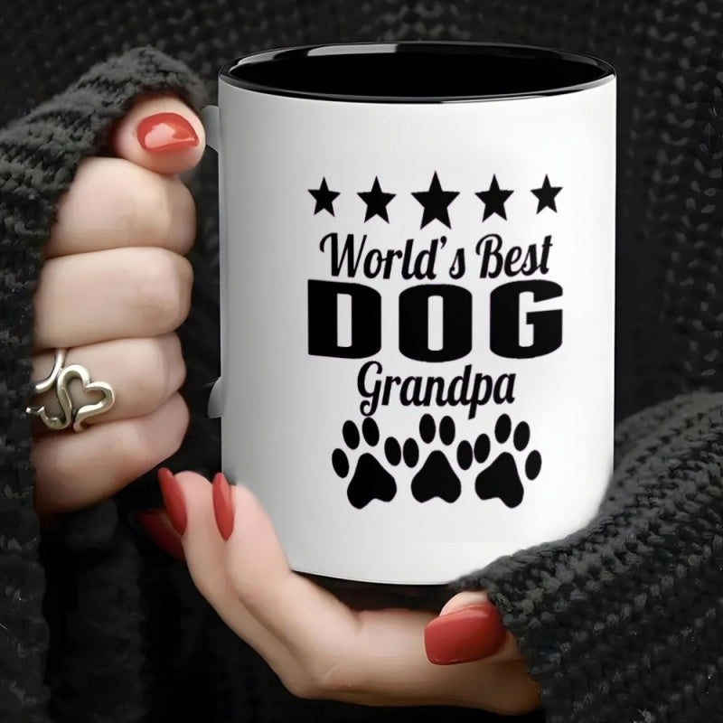 Tailorly Black Accent 11 oz Mug - dog paw print