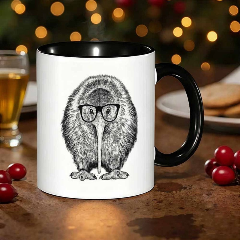 Tailorly Black Accent 11 oz Mug - 1pc novelty glasses mug coffee cup juice cup 11oz360ml fun giftsuitable for coffee mug afternoon tea cup tea cup