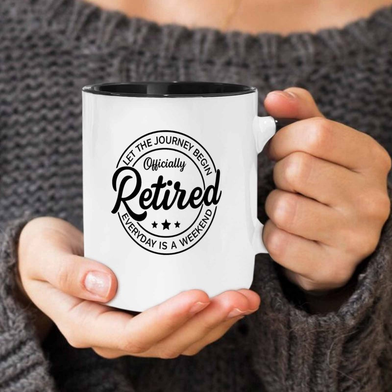 Tailorly Black Accent 11 oz Mug - everyday is a weekend let begin theme text