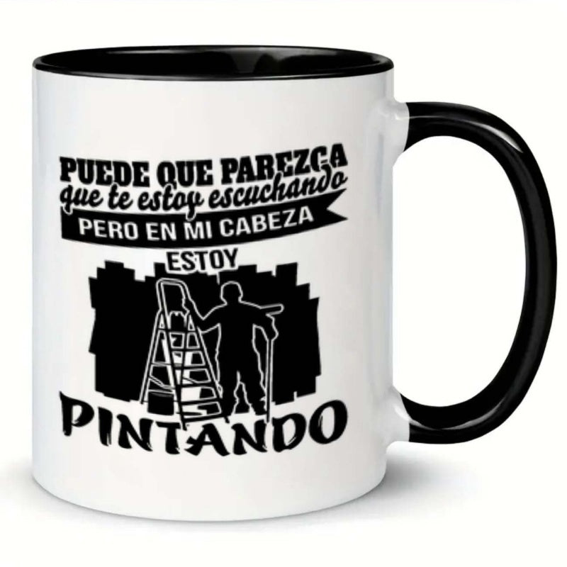 Tailorly Black Accent 11 oz Mug - ladder painter