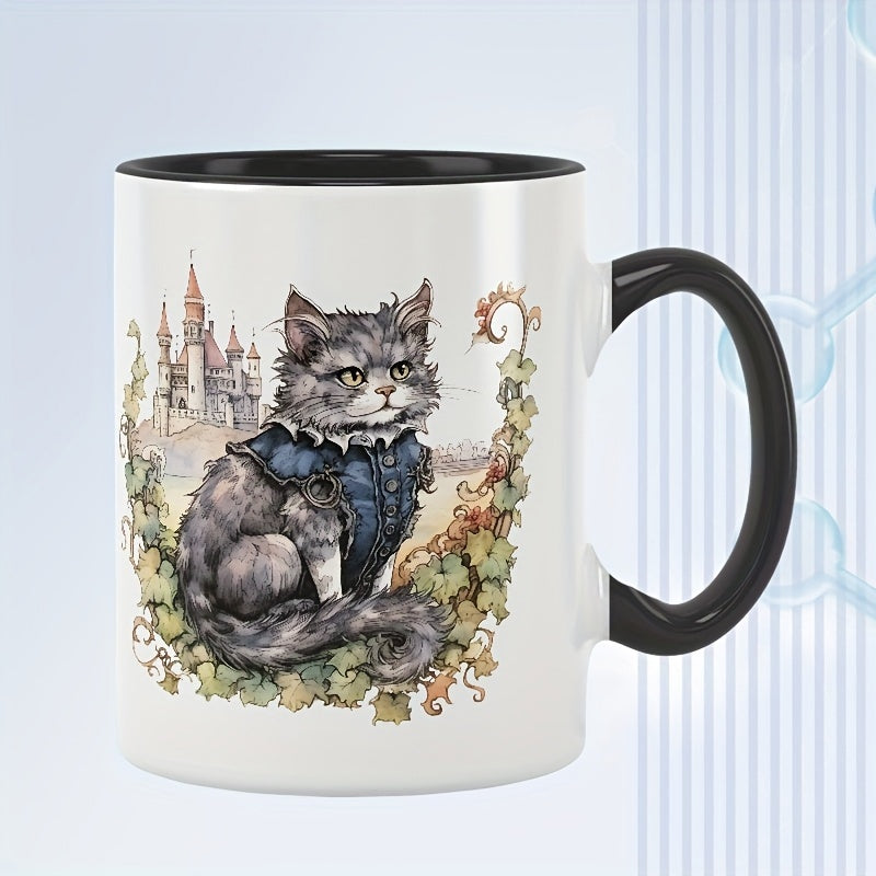 Tailorly Black Accent 11 oz Mug - gothic style vintage castle grapevine art