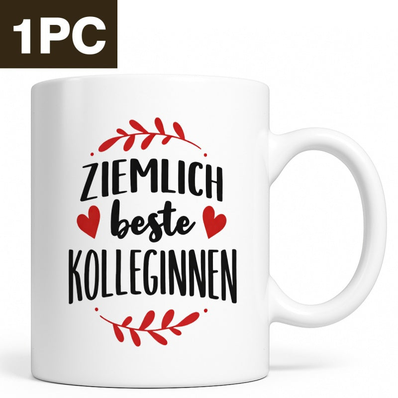 Tailorly White Ceramic 11 oz Mug - Elegant Red Wreath With Charming Decorative Foliage And Minimalist Heart