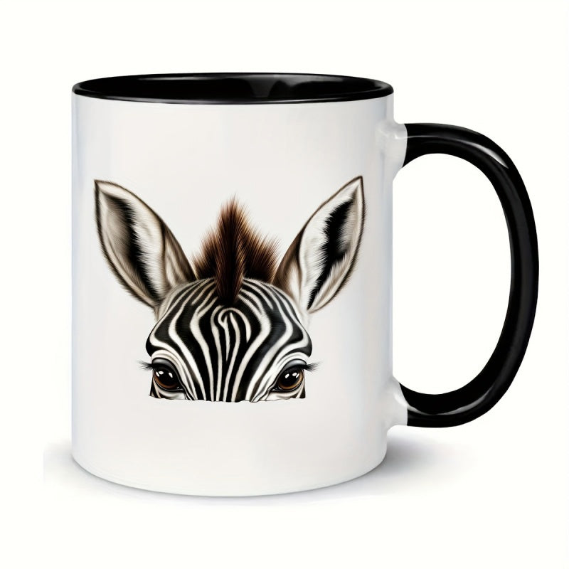 Tailorly Black Accent 11 oz Mug - stripes ears