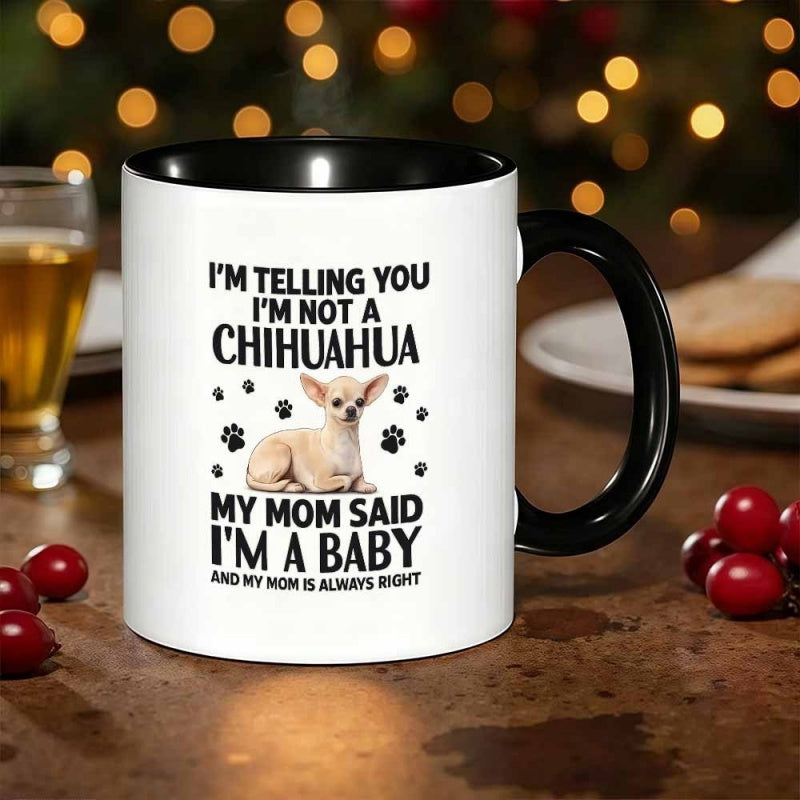 Tailorly Black Accent 11 oz Mug - novelty chihuahua dog