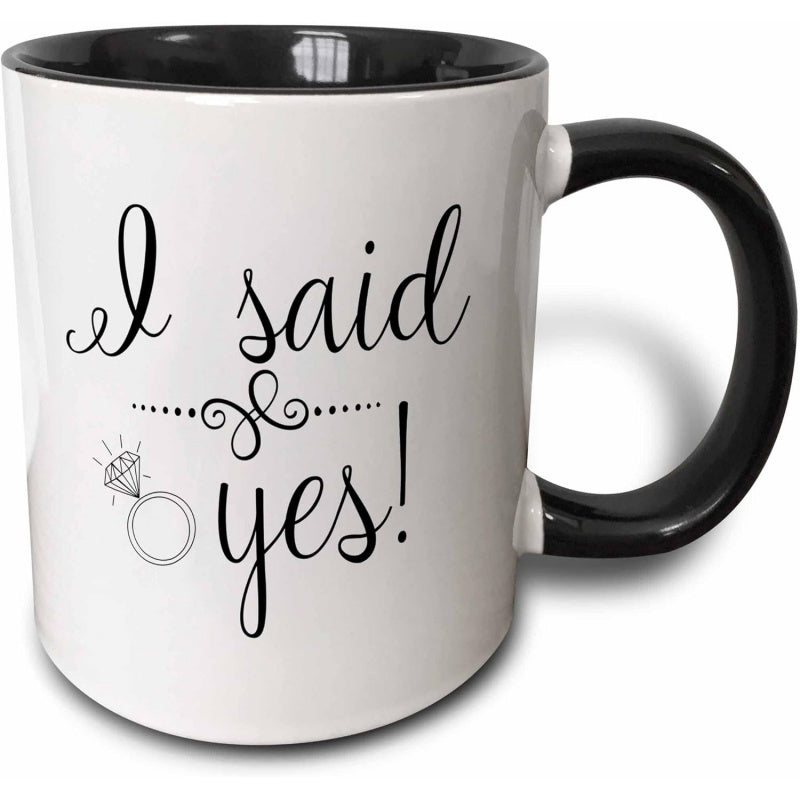 Tailorly Black Accent 11 oz Mug - engagement ring two tone